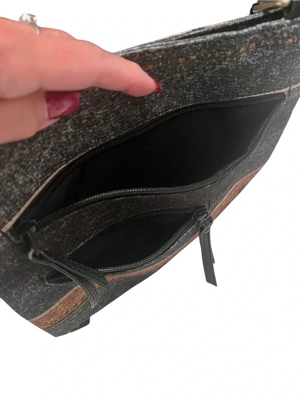Dakine Charcoal and Rust Striped Crossbody Bag